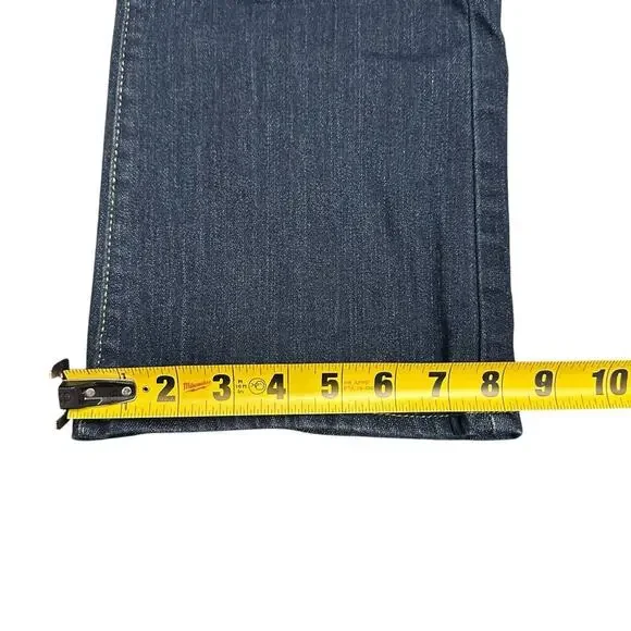 Levi Strauss Signature Womens 6M 28x32 Boot Cut Mid Rise Blue Dark Wash Denim - Picture 9 of 12